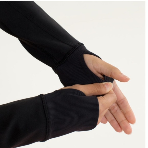 Lululemon Nice Asana Align Jacket Black/Pow Stripe Split Pea- Size 6 - Picture 5 of 12